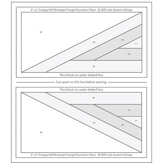 Scrappy Half-Rectangle Triangle Foundation Pad by Leila Gardunia Designs