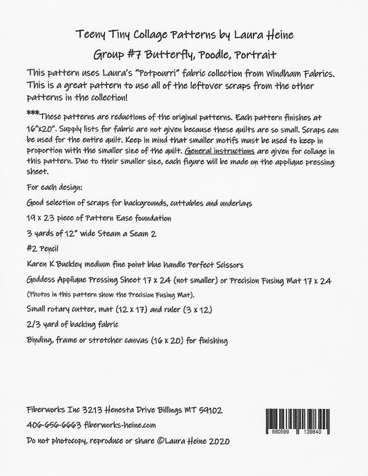 Teeny Tiny Collage Pattern by Laura Heine - Group 7 Butterfly, Poodle, Portrait