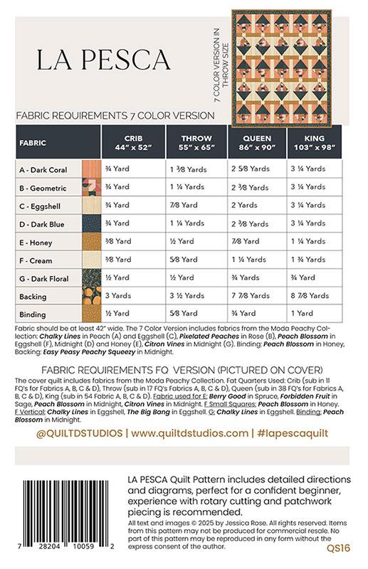 La Pesca Quilt Pattern by Quiltd Studios