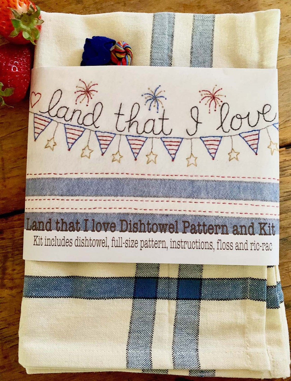 Land That I Love Dishtowel Pattern and Floss Kit # BR257K - Special Order - Expected 11-1-24