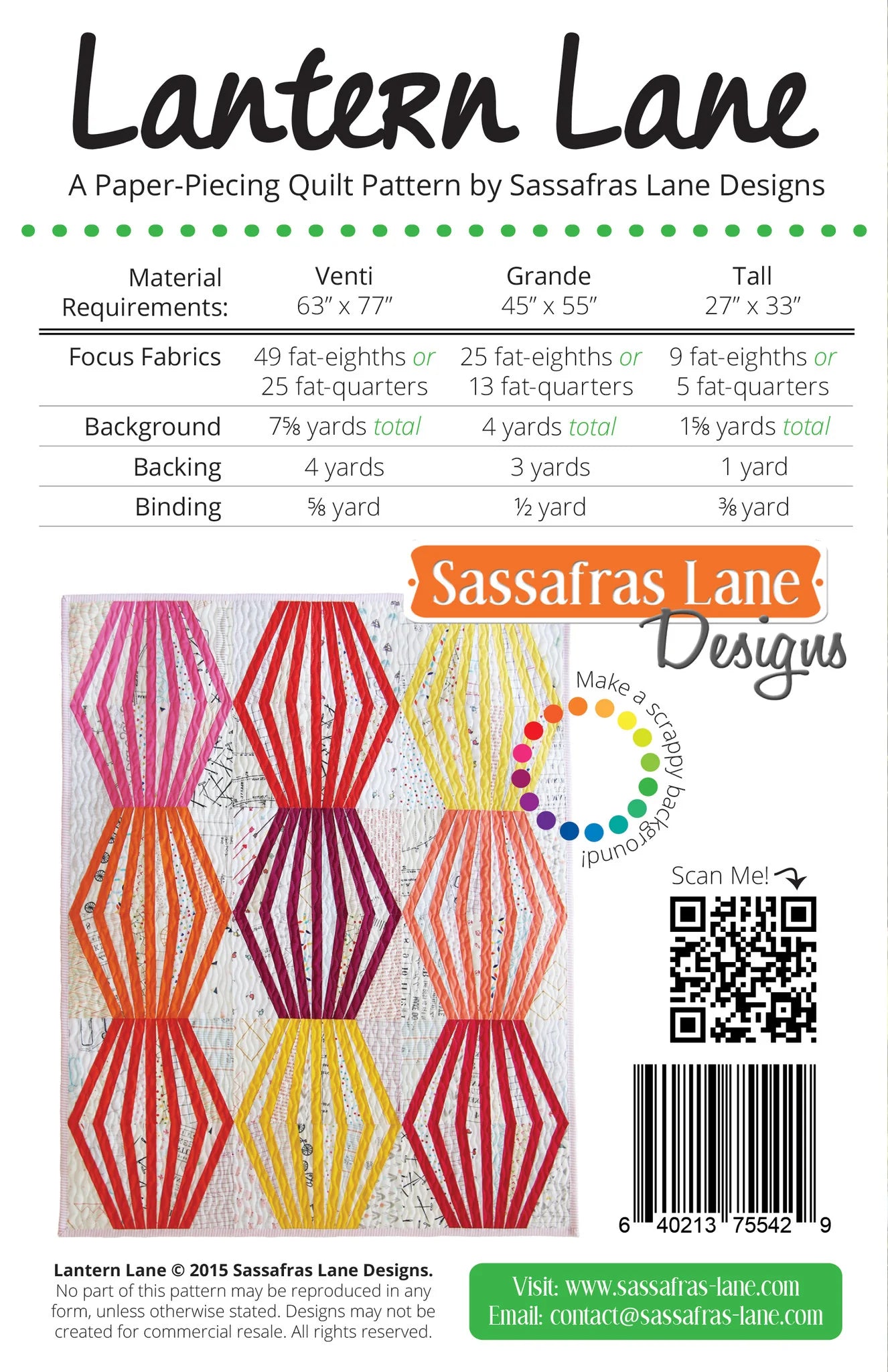 Lantern Lane Quilt Pattern by Sassafras Lane Designs