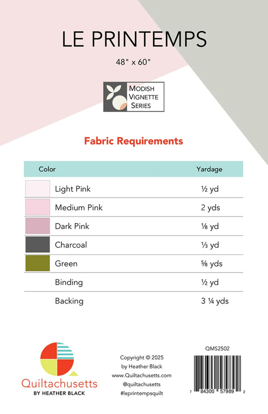 Le Printemps Quilt Pattern by Quiltachusetts