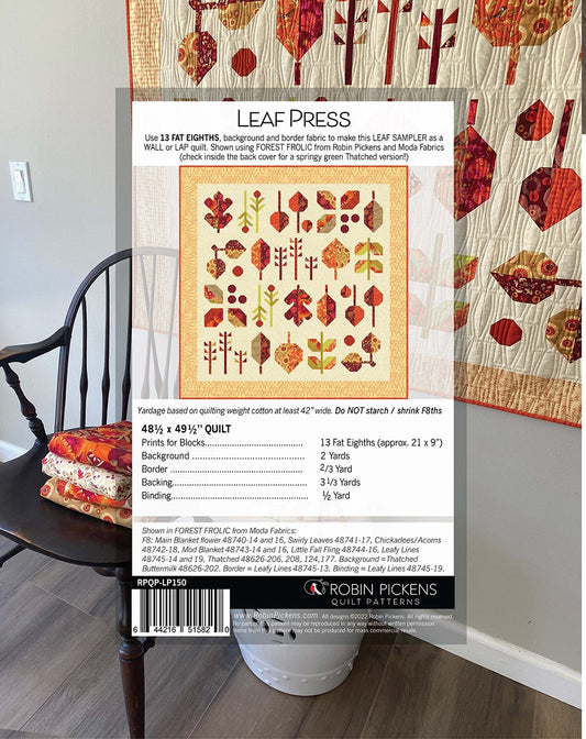 Leaf Press Quilt Pattern by Robin Pickens