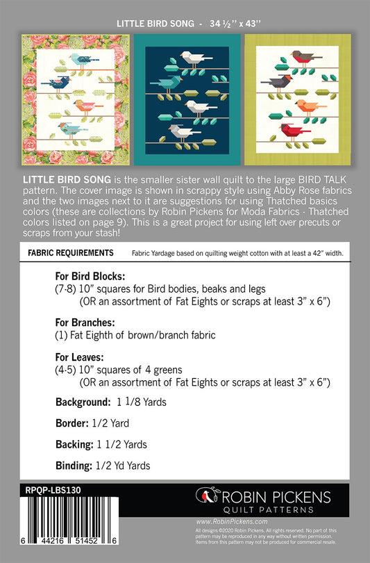 Little Bird Song Quilt Pattern by Robin Pickens