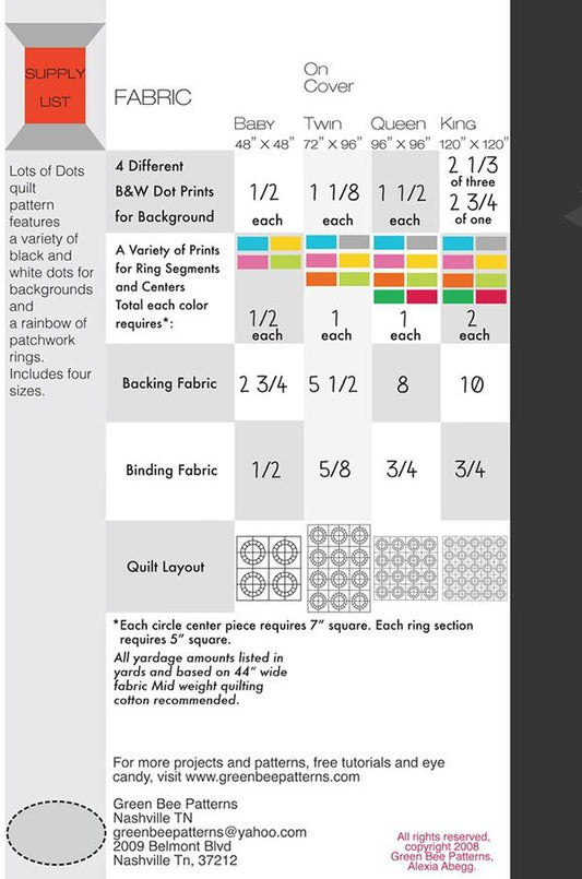 Lots of Dots Quilt Pattern