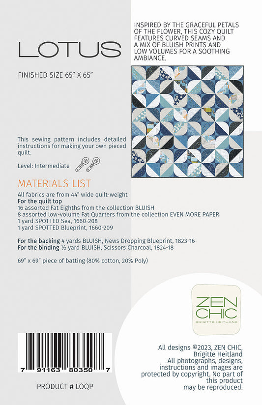 Lotus Quilt Pattern by Zen Chic