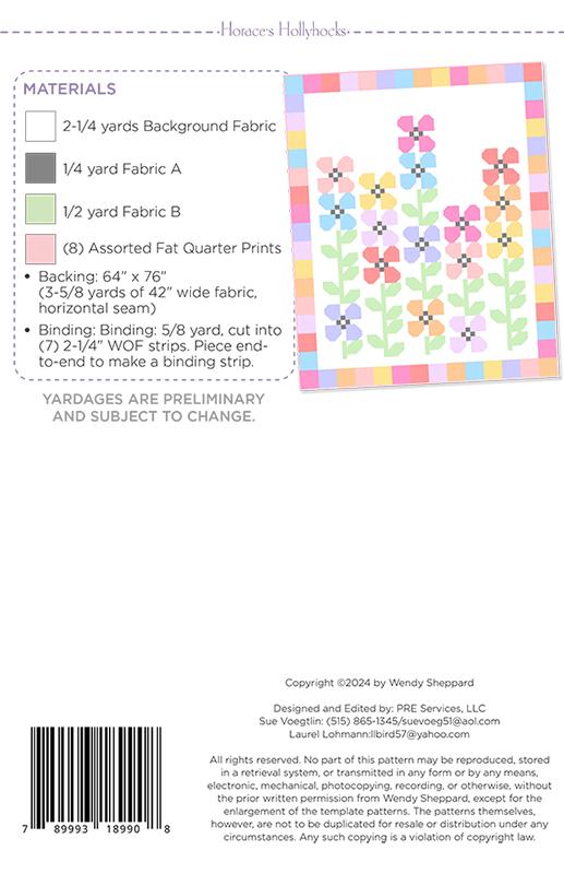 Love Letter by Lizzy House : Horace's Hollyhocks Quilt Kit