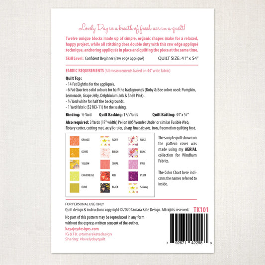 Lovely Day Quilt Pattern by Tamara Kate