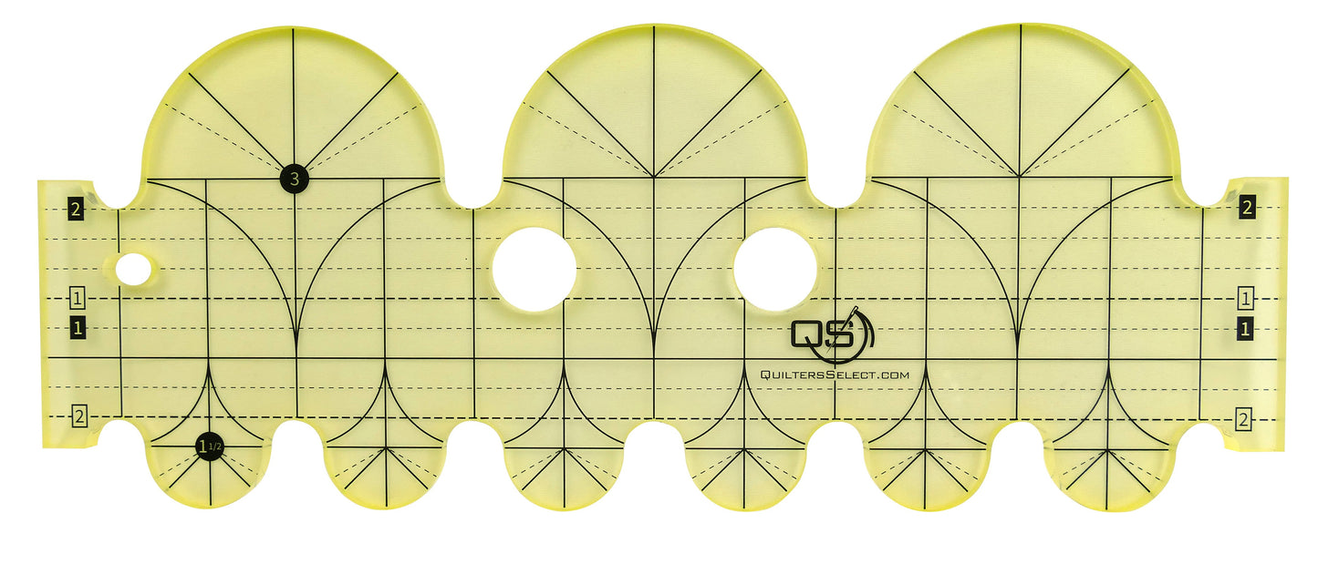 Machine Quilting Ruler 3in & 1-1/2in # QS-RUL3CL - Special Order