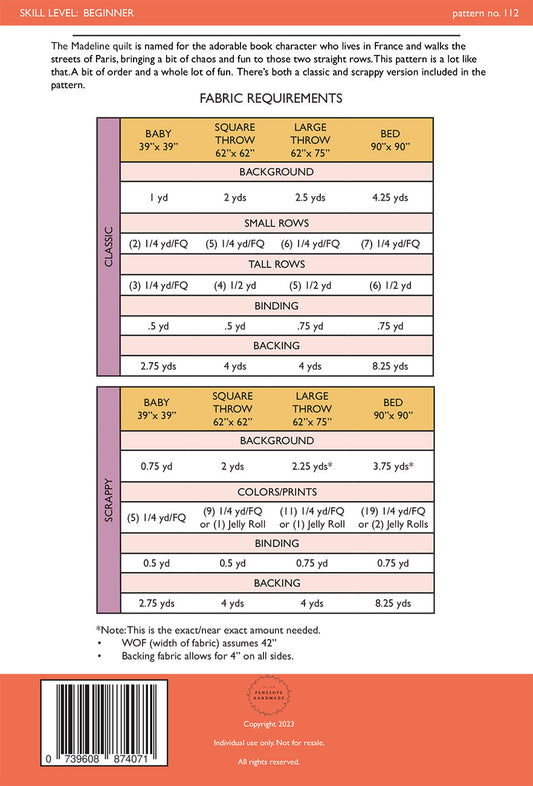 Madeline Quilt Pattern by Penelope Handmade