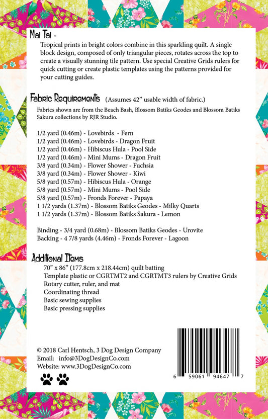 Mai Tai Quilt Pattern by 3 Dog Design - Special Order