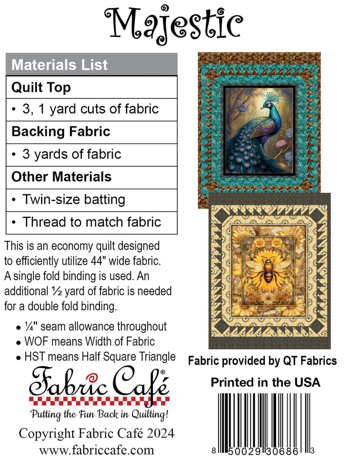 Majestic Quilt Pattern by Fabric Cafe