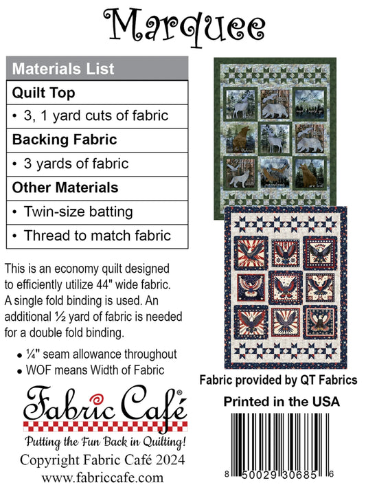 Marquee Quilt Pattern by Fabric Cafe