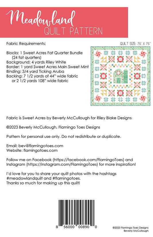 Meadowland Quilt Pattern by Flamingo Toes - Special Order