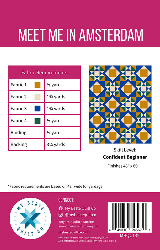 Meet Me in Amsterdam Quilt Pattern by My Beste Quilt Co.