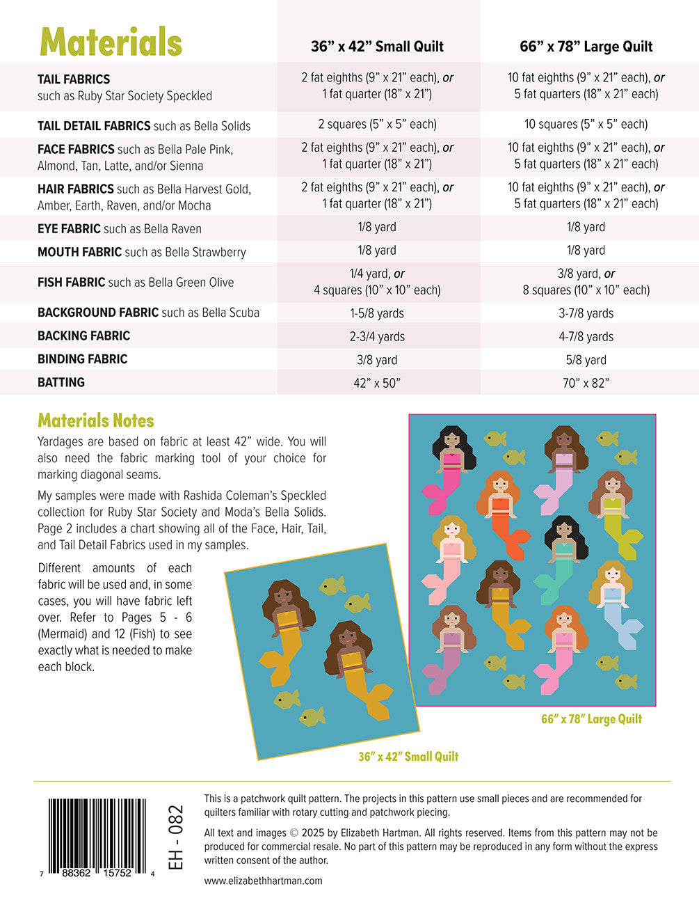 Mermaids Quilt Pattern by Elizabeth Hartman