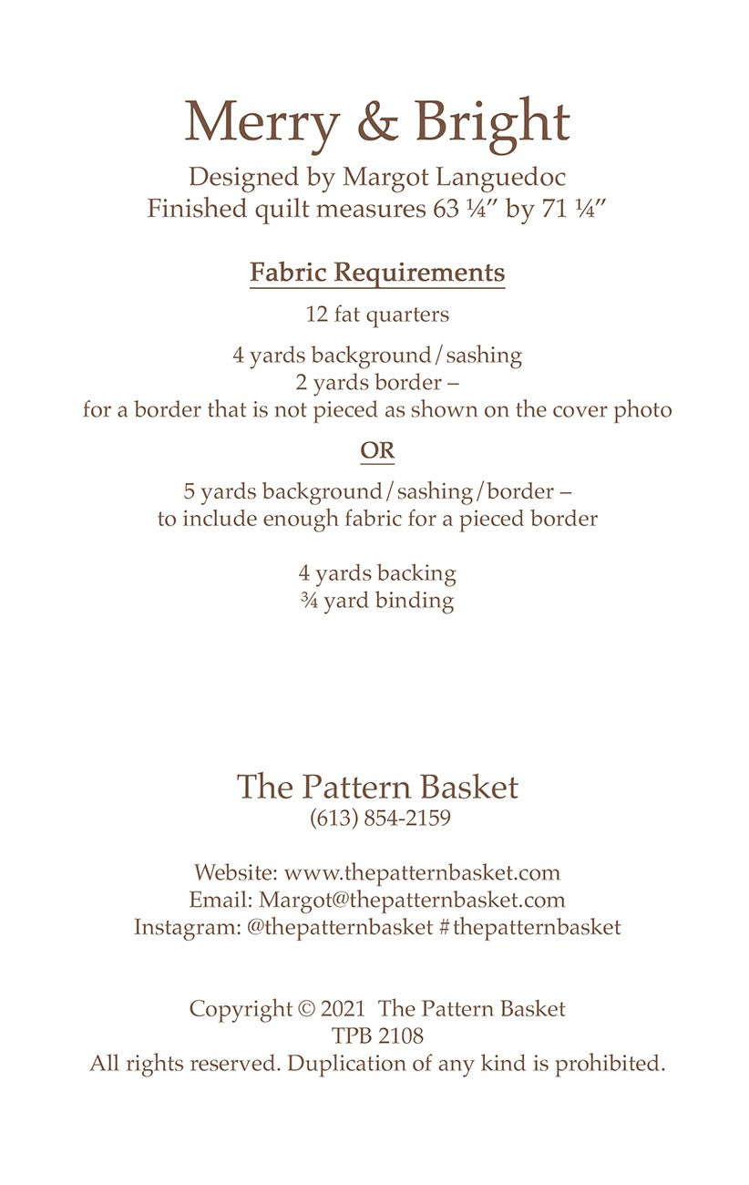 Merry & Bright Quilt Pattern by The Pattern Basket