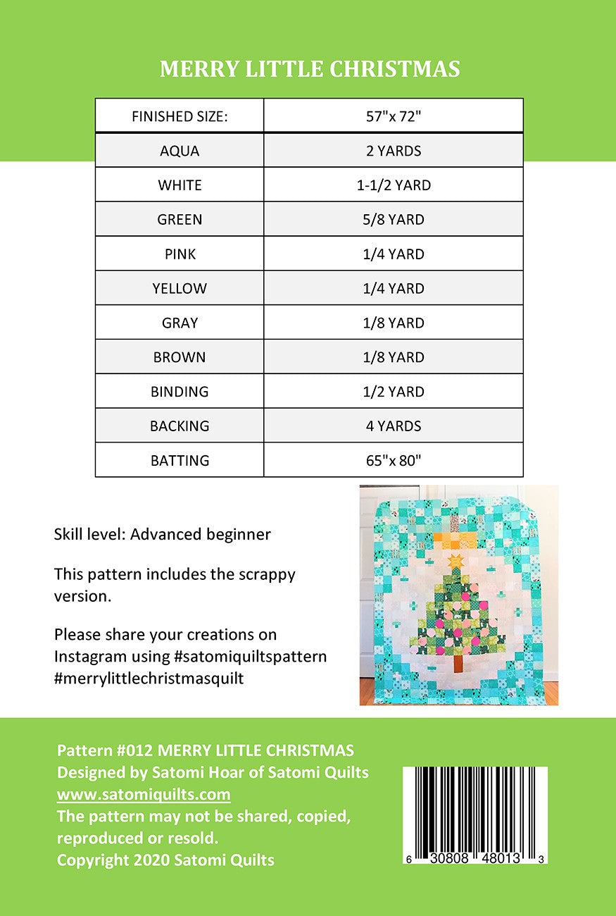 Merry Little Christmas Quilt Pattern by Satomi Quilts