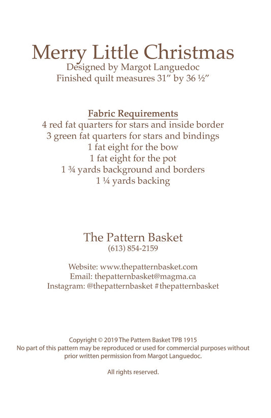 Merry Little Christmas Table Topper Pattern by The Pattern Basket