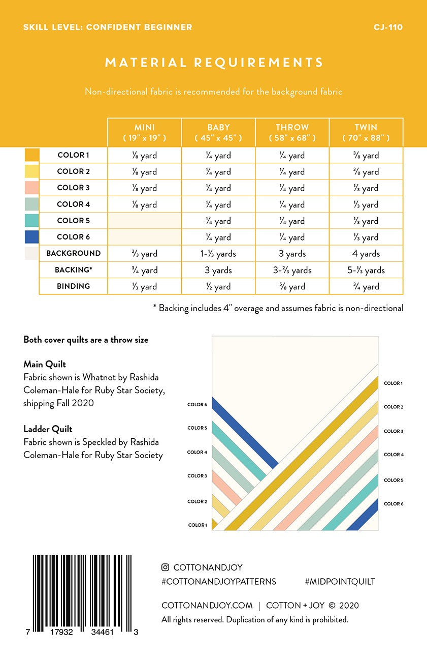Midpoint Quilt - Fabric Bundle - Multiple Sizes & Color Options