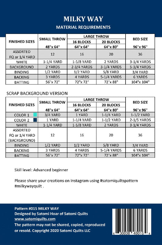 Milky Way Quilt Pattern by Satomi Quilts