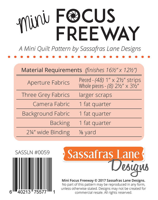 Mini Focus Freeway Quilt Pattern by Sassafras Lane - Special Order