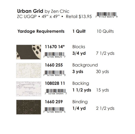 Mira by Zen Chic : Urban Grid Quilt Kit