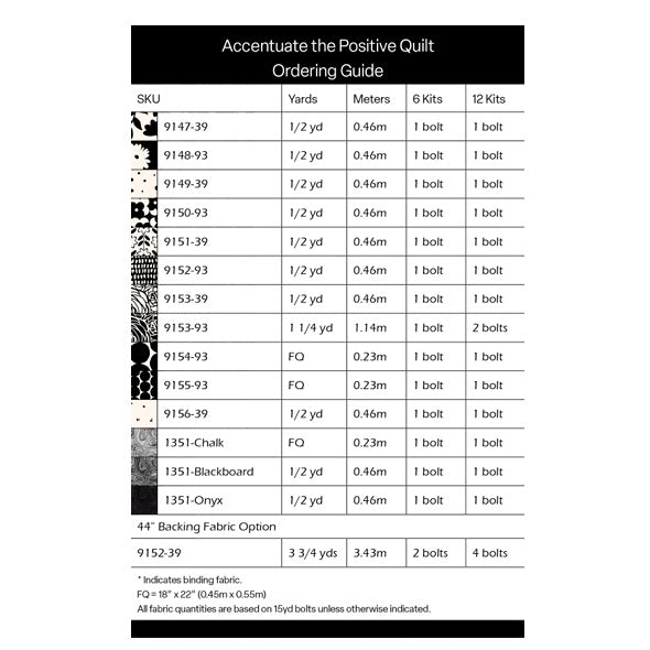 Monochrome Muse by Perfect Palette : Accentuate the Positive Quilt Reference