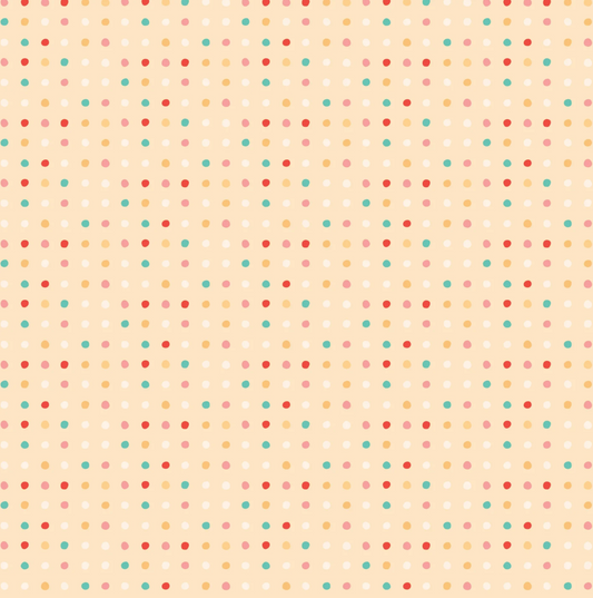 Mushroom Blooms by Poppie Cotton : Polkie Dots Cream