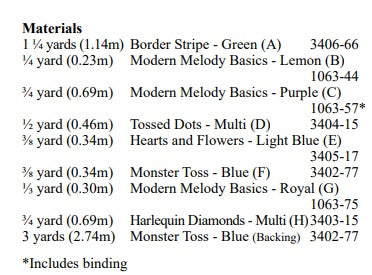 My Very Silly Monster Shapes by Tim Read : Monsters Day Out Quilt Kit