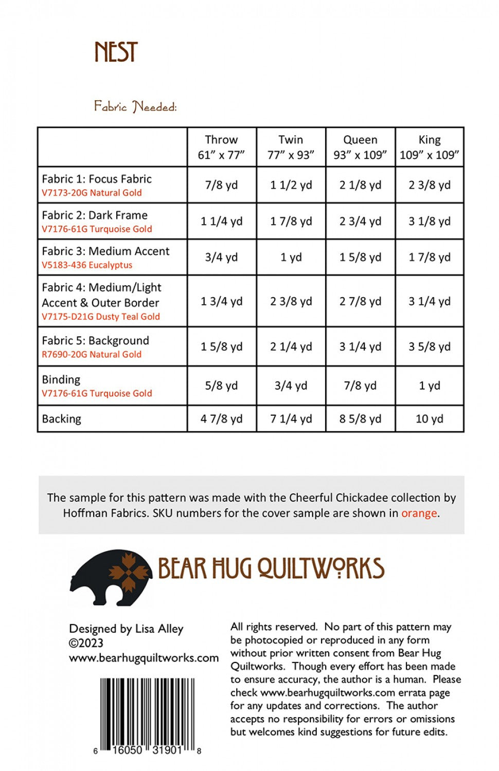 Nest # BHQ-259 - Special Order