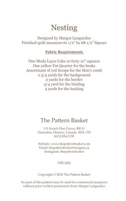 Nesting Quilt Pattern by The Pattern Basket