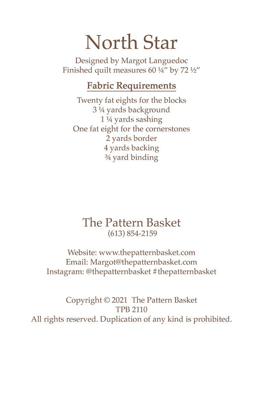 North Star Quilt Pattern by The Pattern Basket