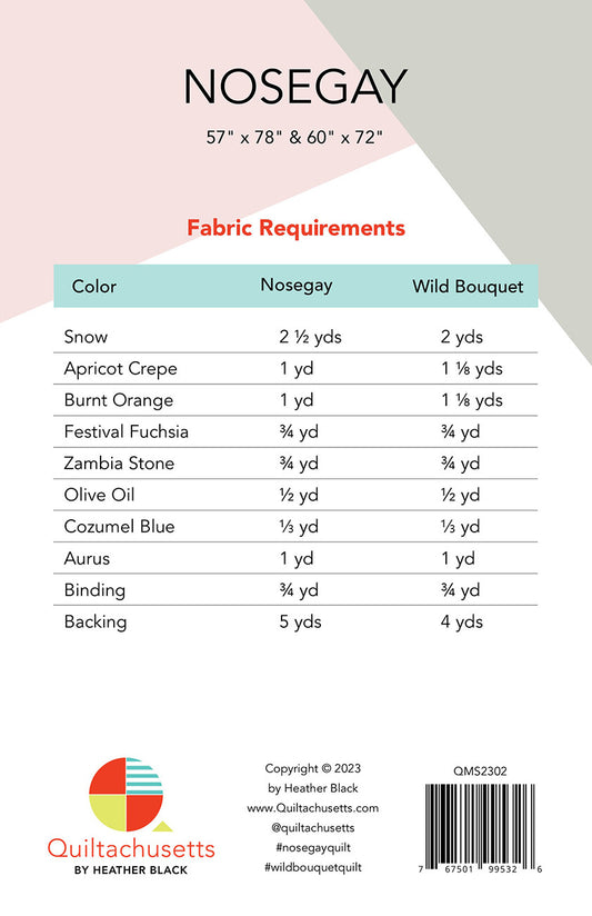 Nosegay Quilt Pattern by Quiltachusetts