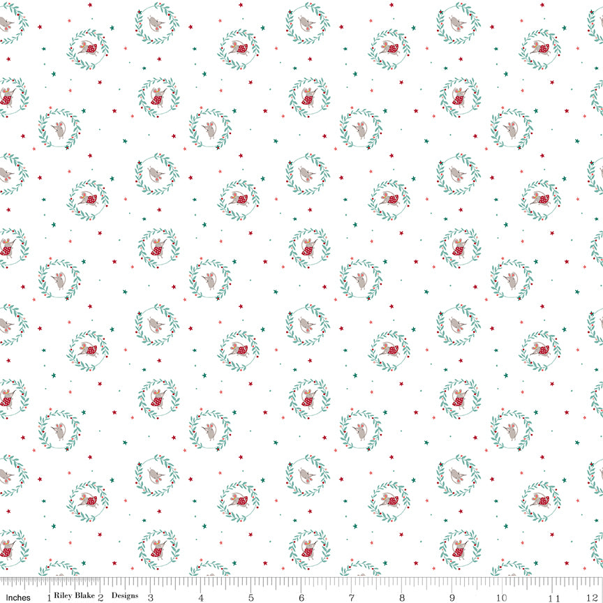 Nutcracker Tradition by Jennifer Long : Christmas Mice Snow C17673-SNOW