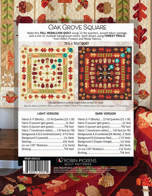 Oak Grove Square Quilt Pattern by Robin Pickens