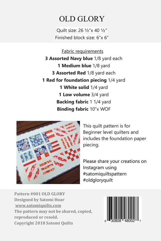Old Glory Quilt Pattern by Satomi Quilts