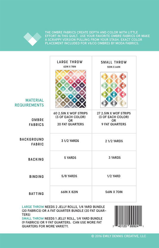 Ombre Gems Quilt Pattern by Quilty Love