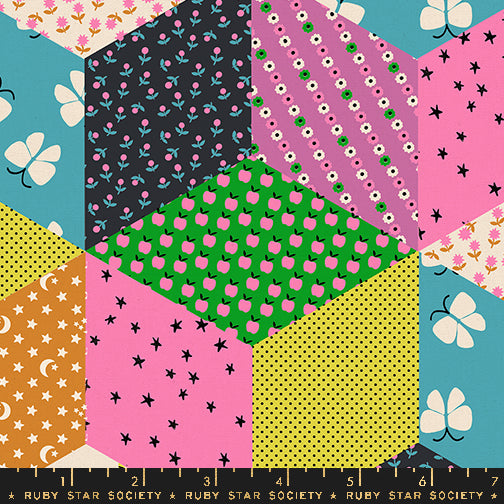 Ooh Lucky Lucky by Alexia Marcelle Abegg : Canvas Tumbling Blocks Citron RS4120 18L