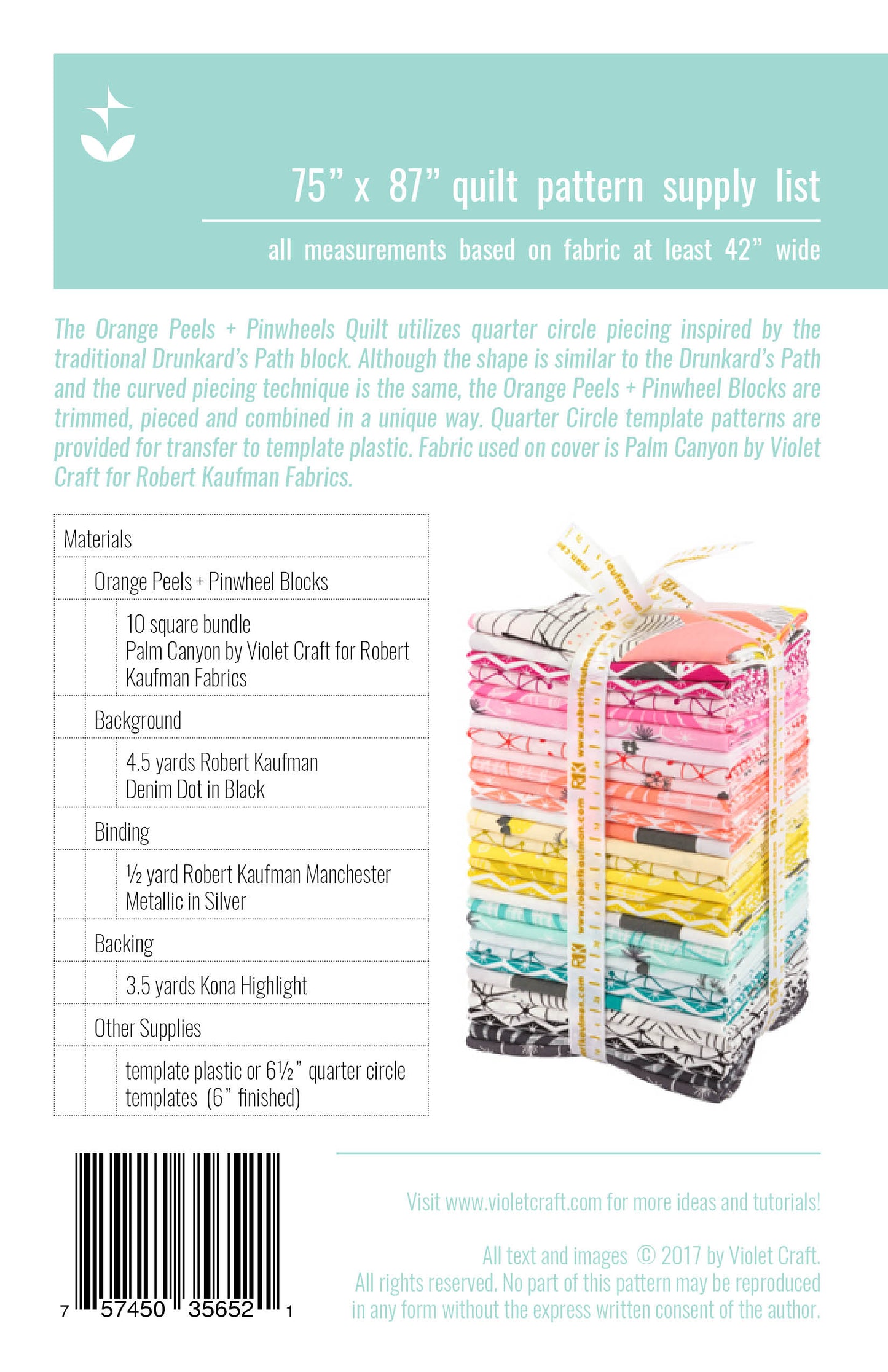 Orange Peels + Pinwheels Quilt Pattern by Violet Craft