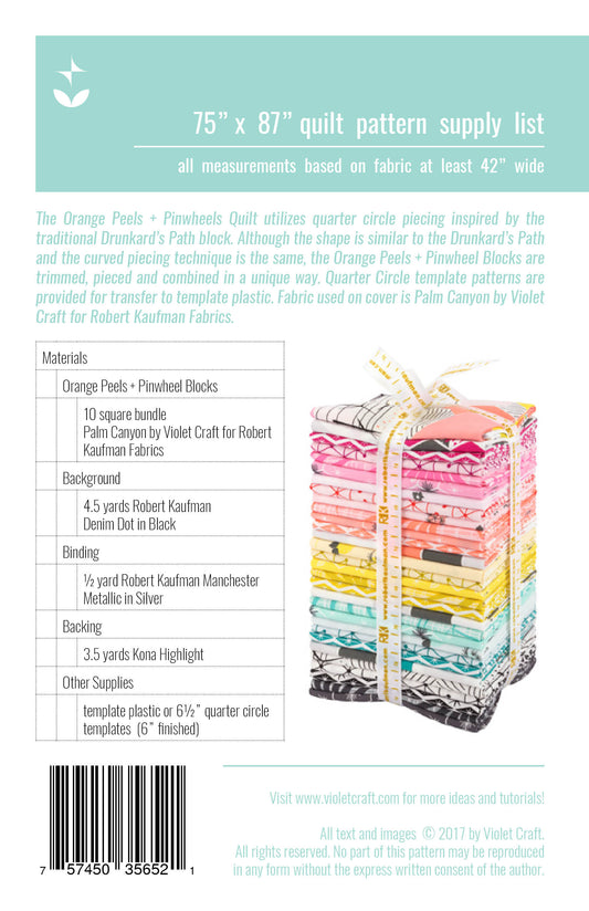 Orange Peels + Pinwheels Quilt Pattern by Violet Craft