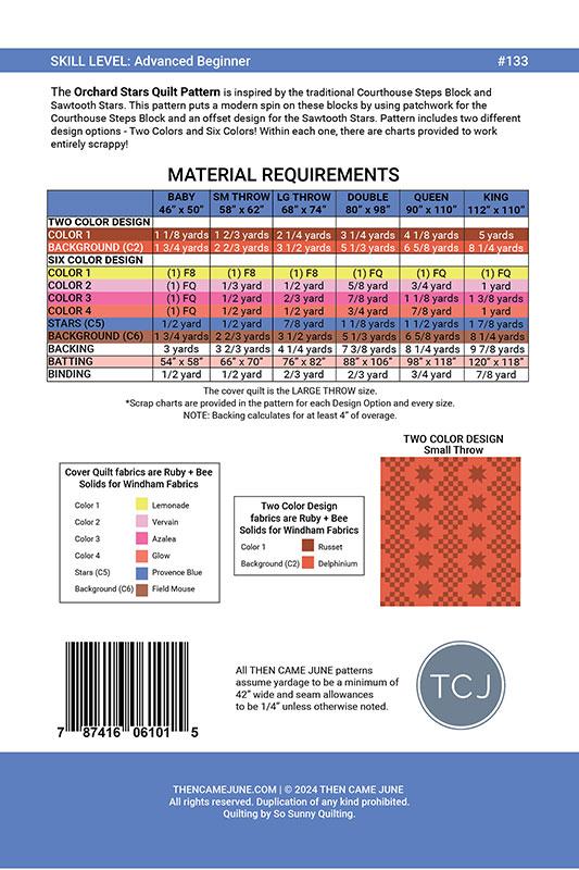 Orchard Stars Quilt Pattern by Then Came June
