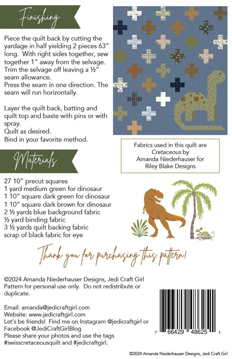 Swiss Cretaceous Quilt Pattern by Amanda Niederhauser