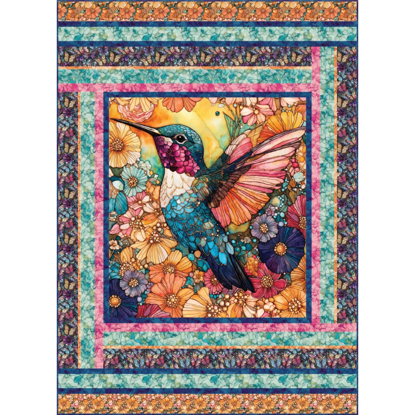 Flight of Beauty by Peggy Collins : Borderline Quilt Front Shop Sample