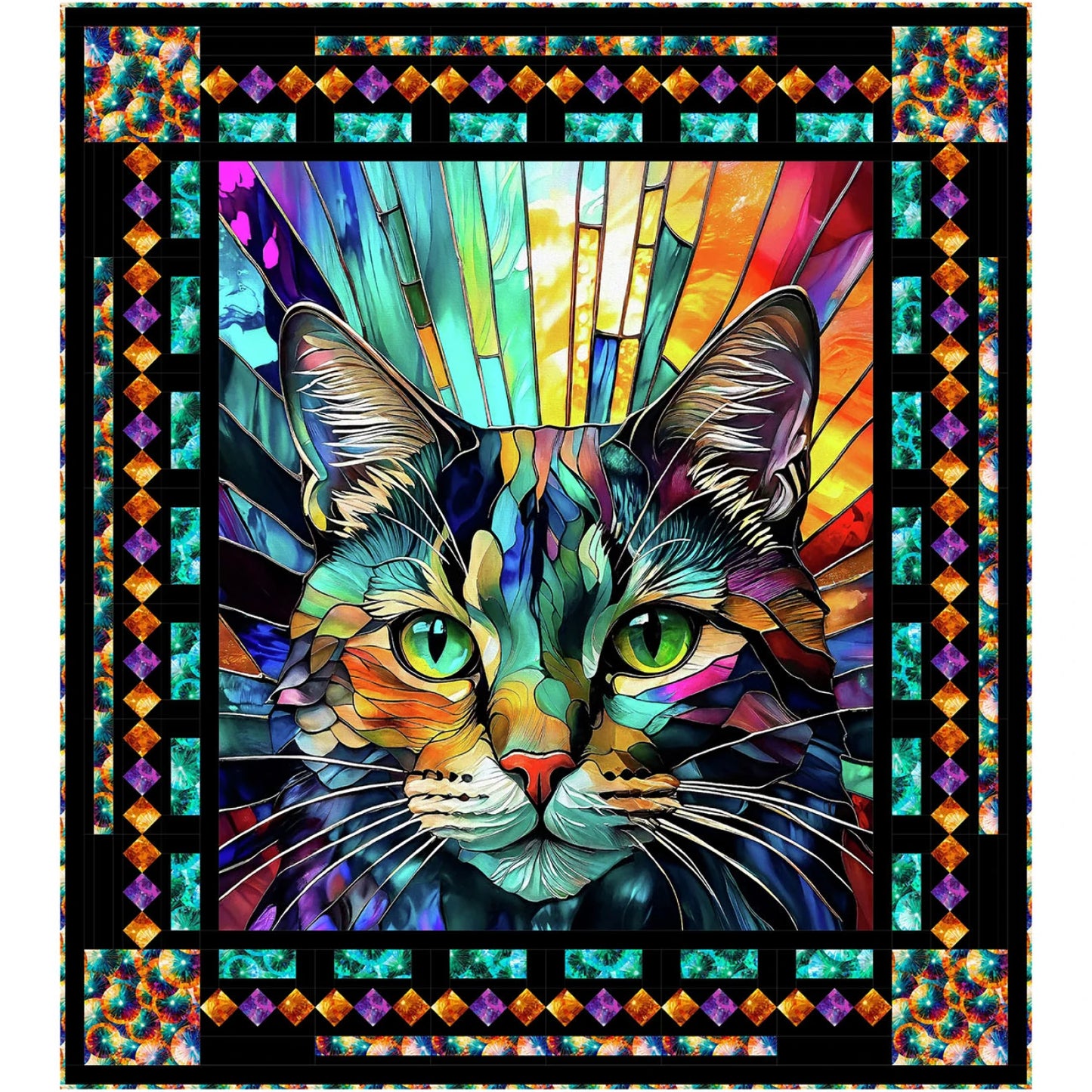 Kaleidoscope by Peggy Collins : Kaleidoscope Digitally Printed Quilt Top
