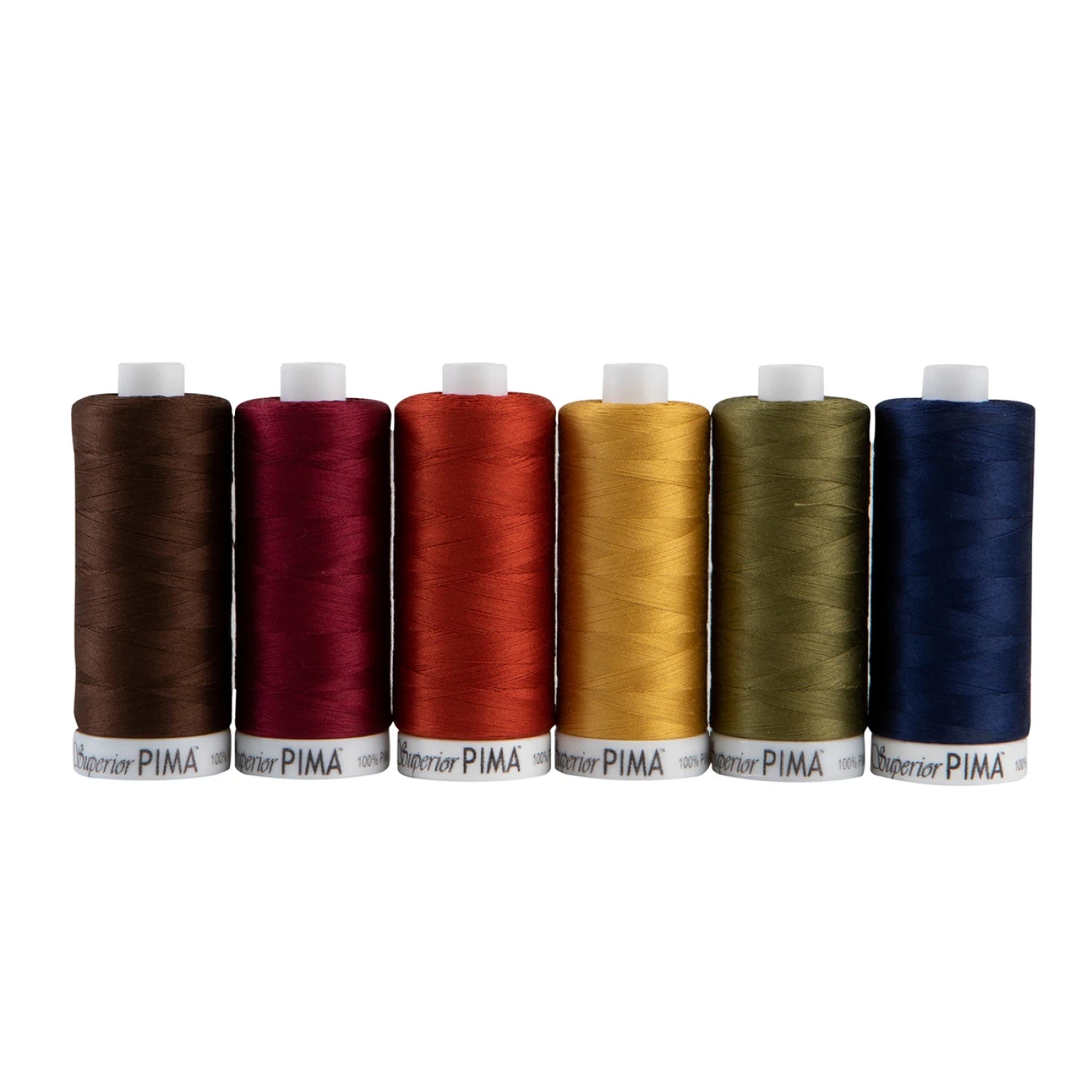 PIMA 50wt Cotton Thread Set Six 1,200 yd Spools - Darks # 201-01-DARKS - Special Order