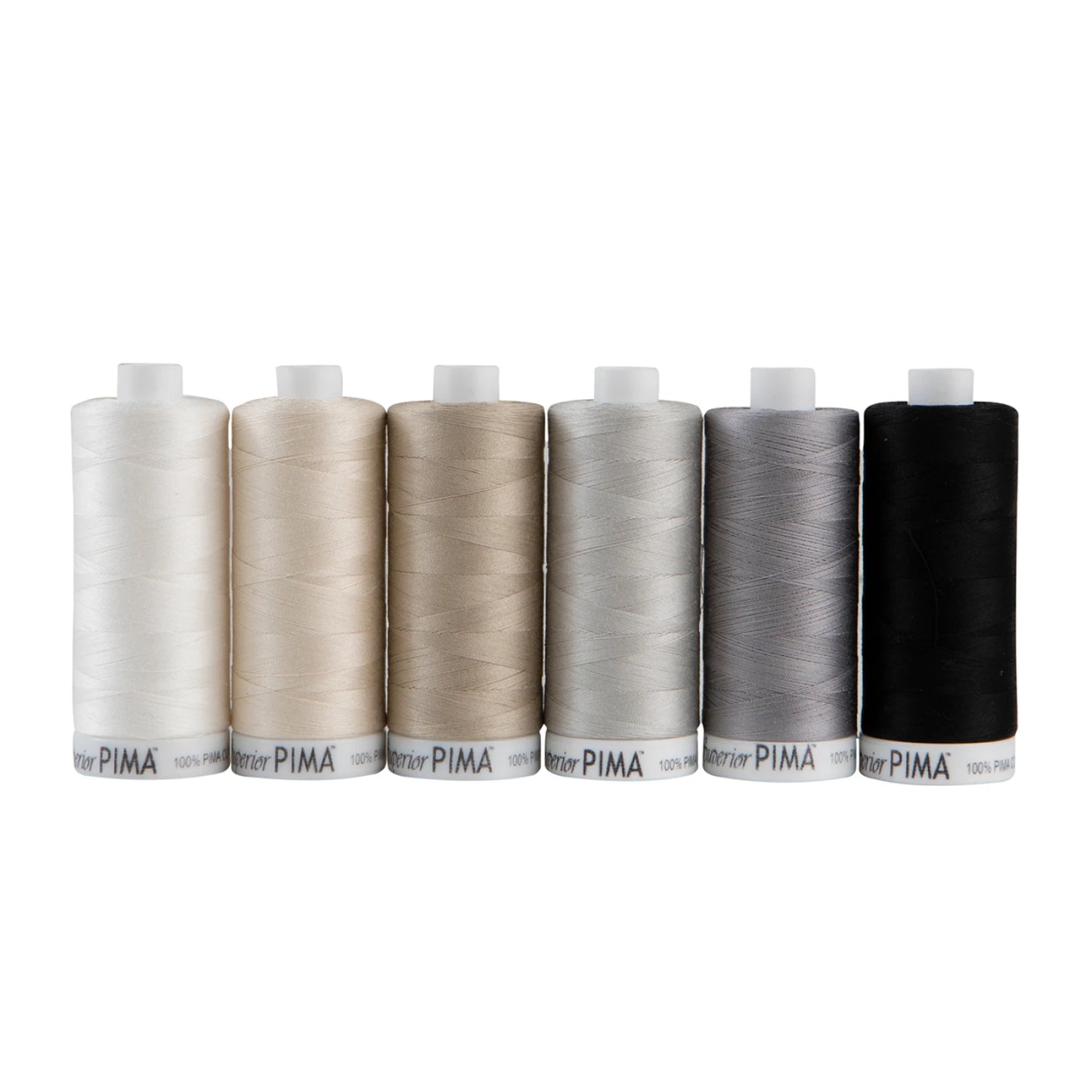 PIMA 50wt Cotton Thread Set Six 1,200 yd Spools - Neutrals # 201-01-NEUTRALS - Special Order
