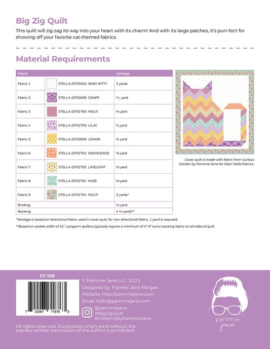 Big Zig Quilt Pattern by Pammie Jane