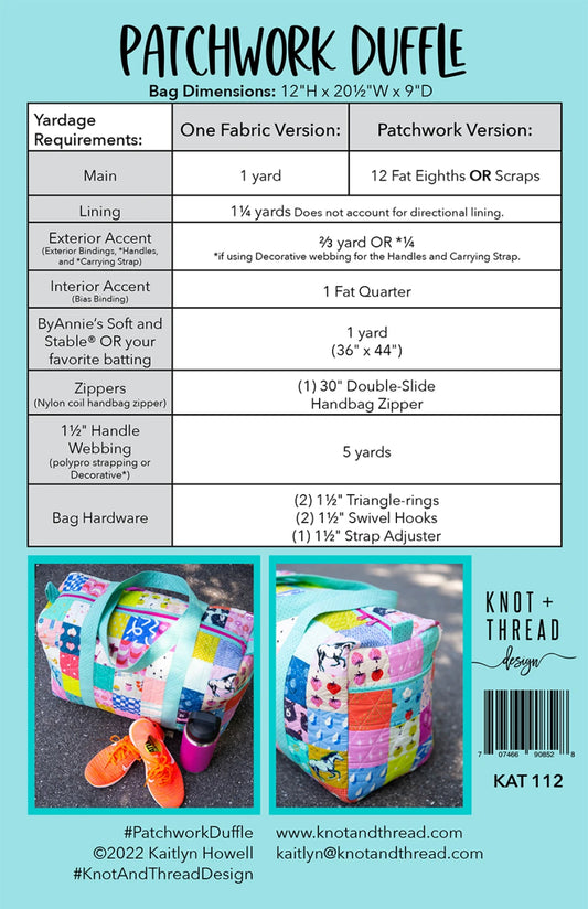 Saltwater by Cathe Holden : Patchwork Duffle Kit - One Fabric Version