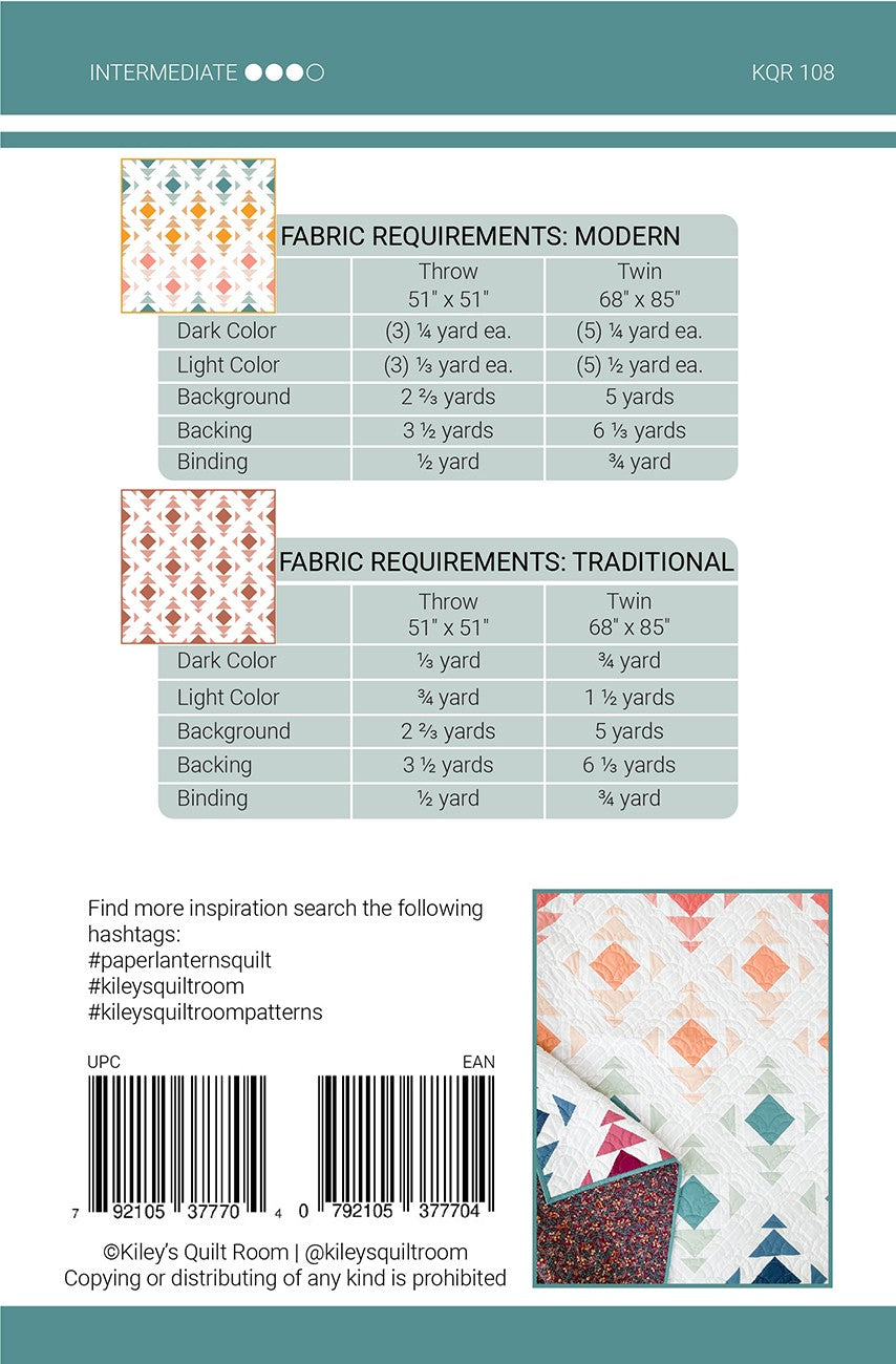 Paper Lanterns Quilt Pattern by Kiley's Quilt Room